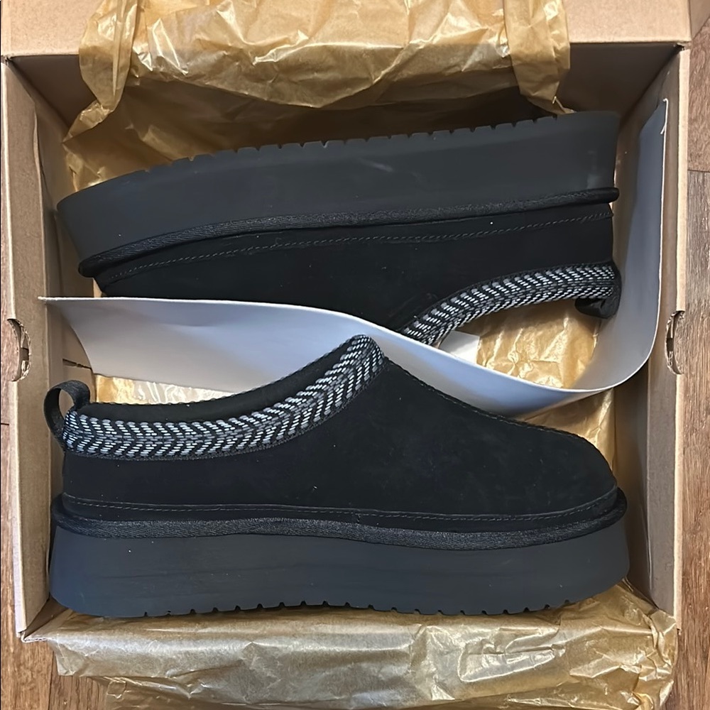 Black Slip-On Platform Shoes